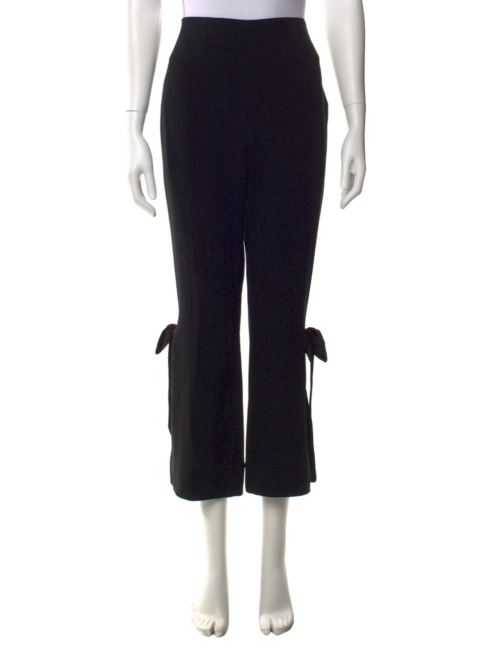 cinq à sept Black Cropped Tie-Hem Pants